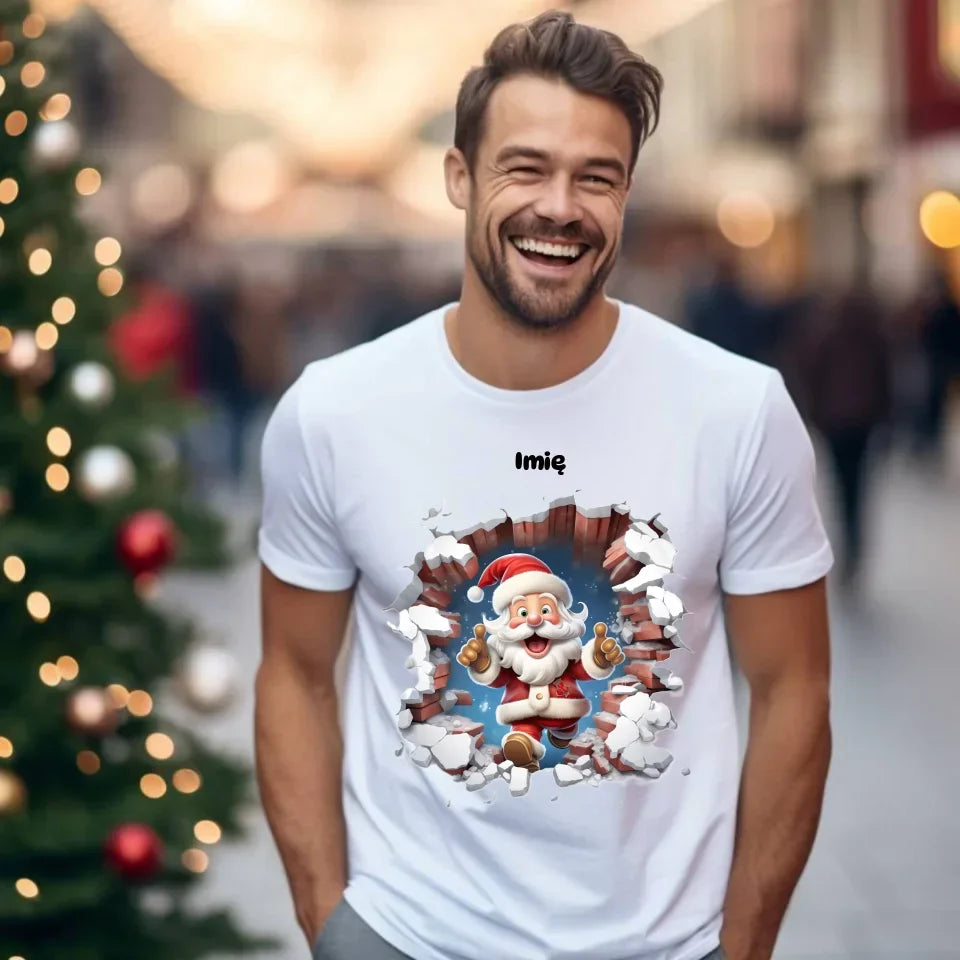 Mikołaj 3D | Personalizowana świąteczna koszulka męska BN83 - StoryCups.pl