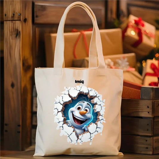 Bałwan 3D | Personalizowana torba świąteczna BN84 - StoryCups.pl