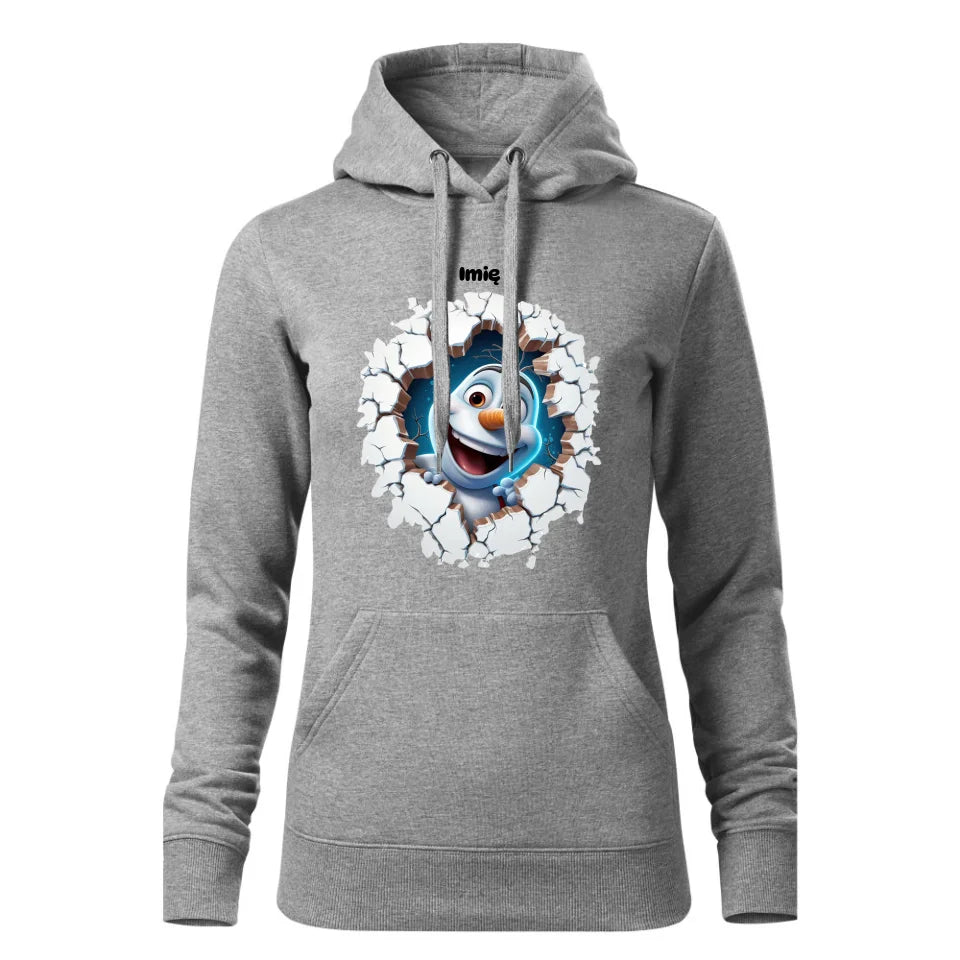 Świąteczna bluza damska z kapturem szara na prezent personalizacja hoodie Święta Boże Narodzenie Mikołajki