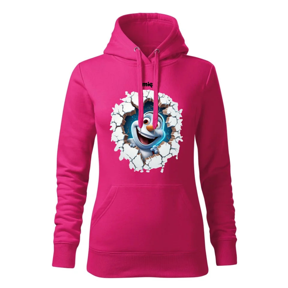 Świąteczna bluza damska z kapturem różowa na prezent personalizacja hoodie Święta Boże Narodzenie Mikołajki