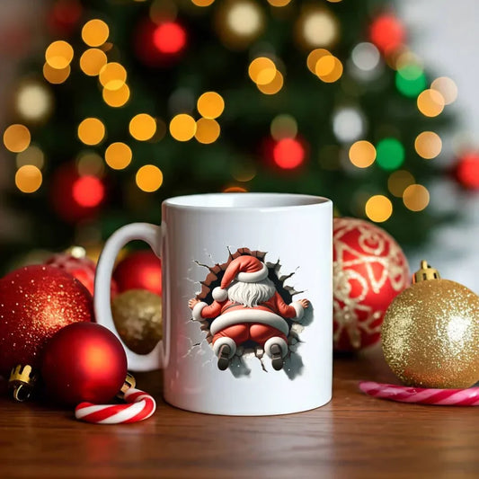 Mikołajek 3D | Personalizowany kubek świąteczny BN85 - StoryCups.pl