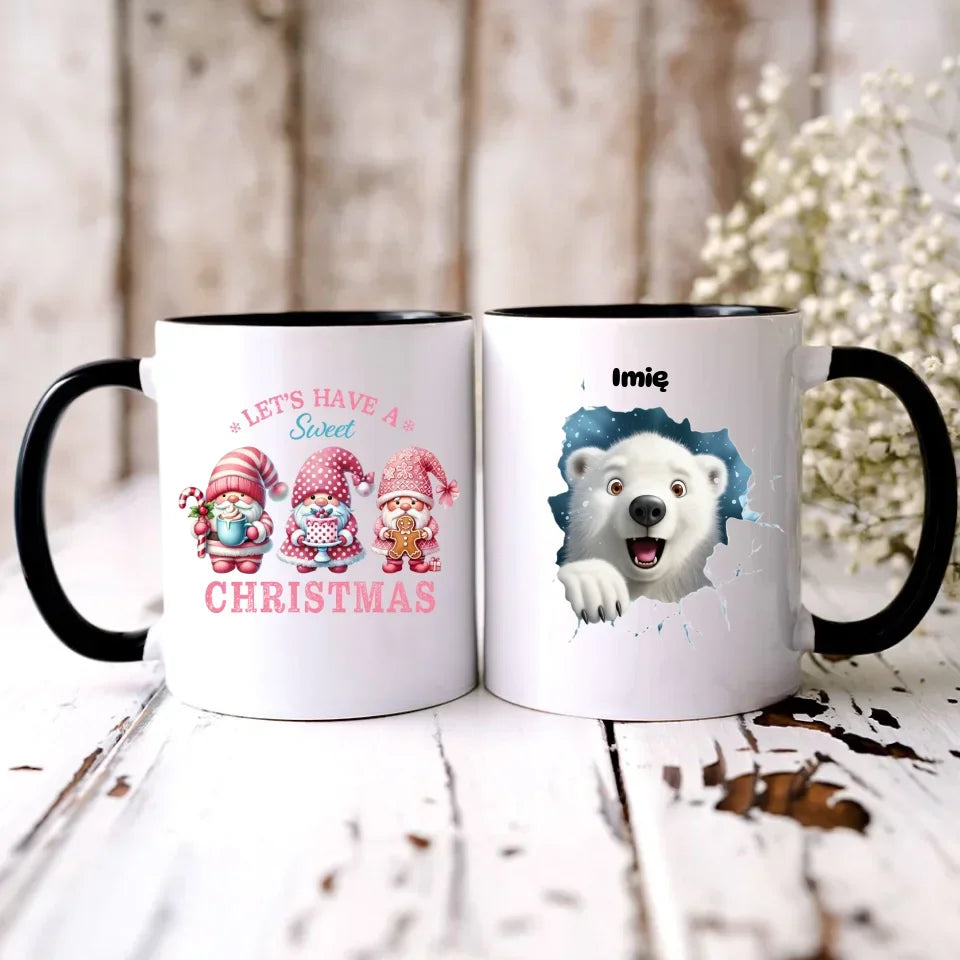 Miś polarny 3D | Personalizowany kubek świąteczny BN86 - StoryCups.pl