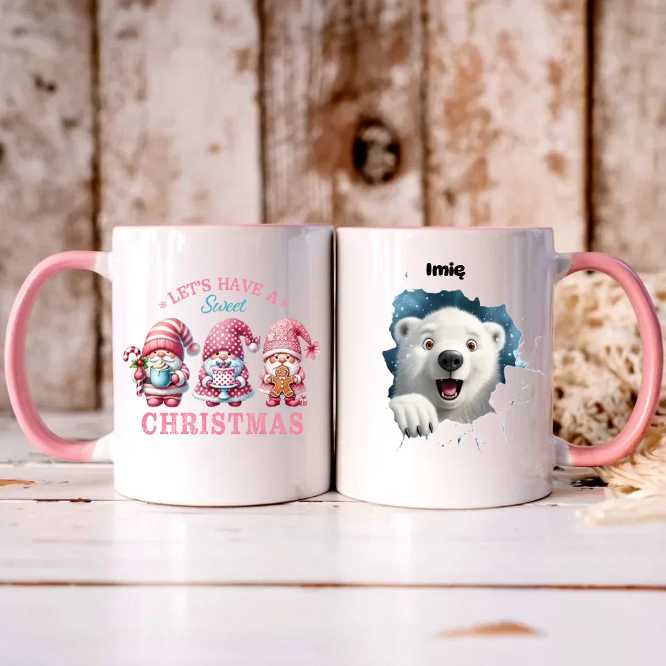 Miś polarny 3D | Personalizowany kubek świąteczny BN86 - StoryCups.pl