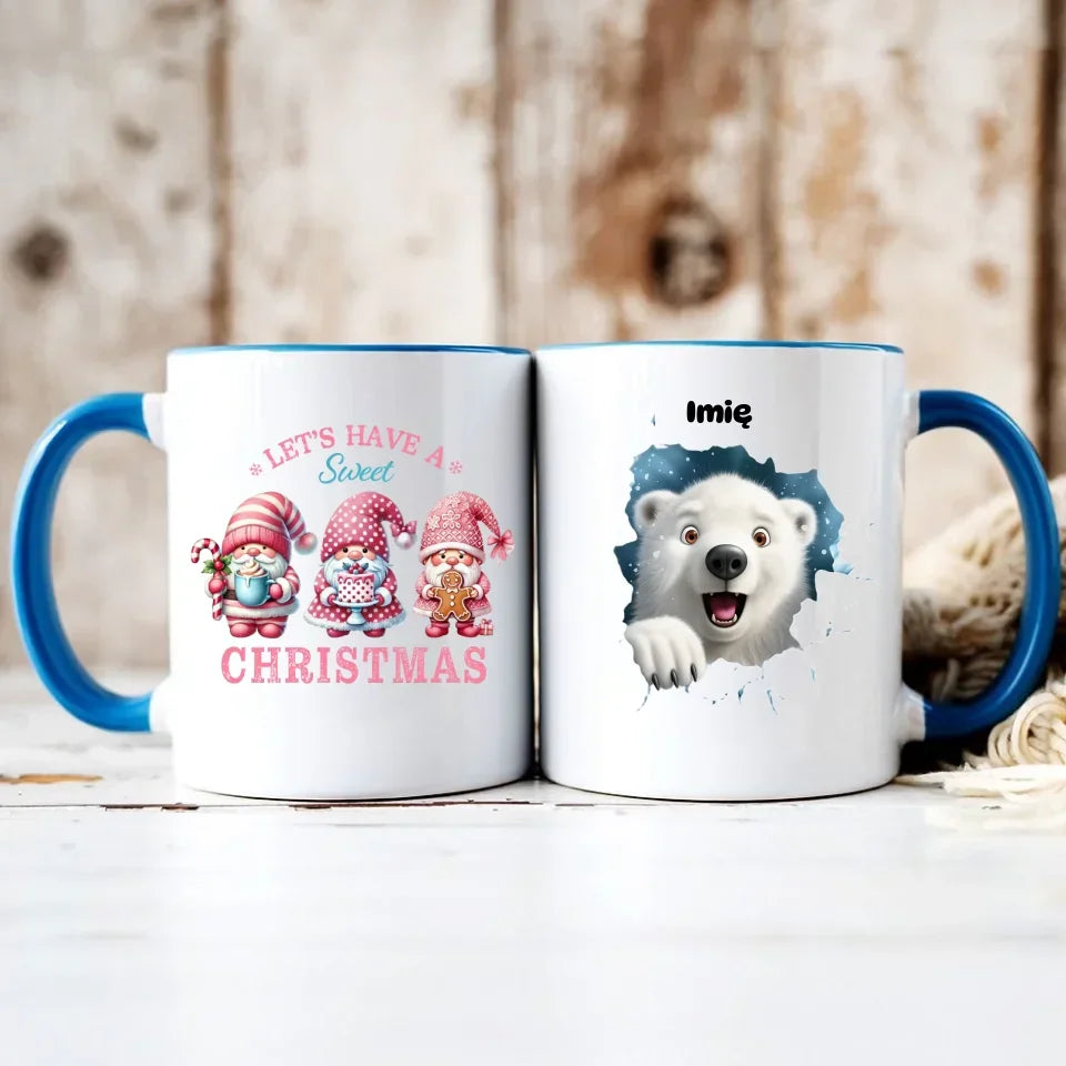 Miś polarny 3D | Personalizowany kubek świąteczny BN86 - StoryCups.pl