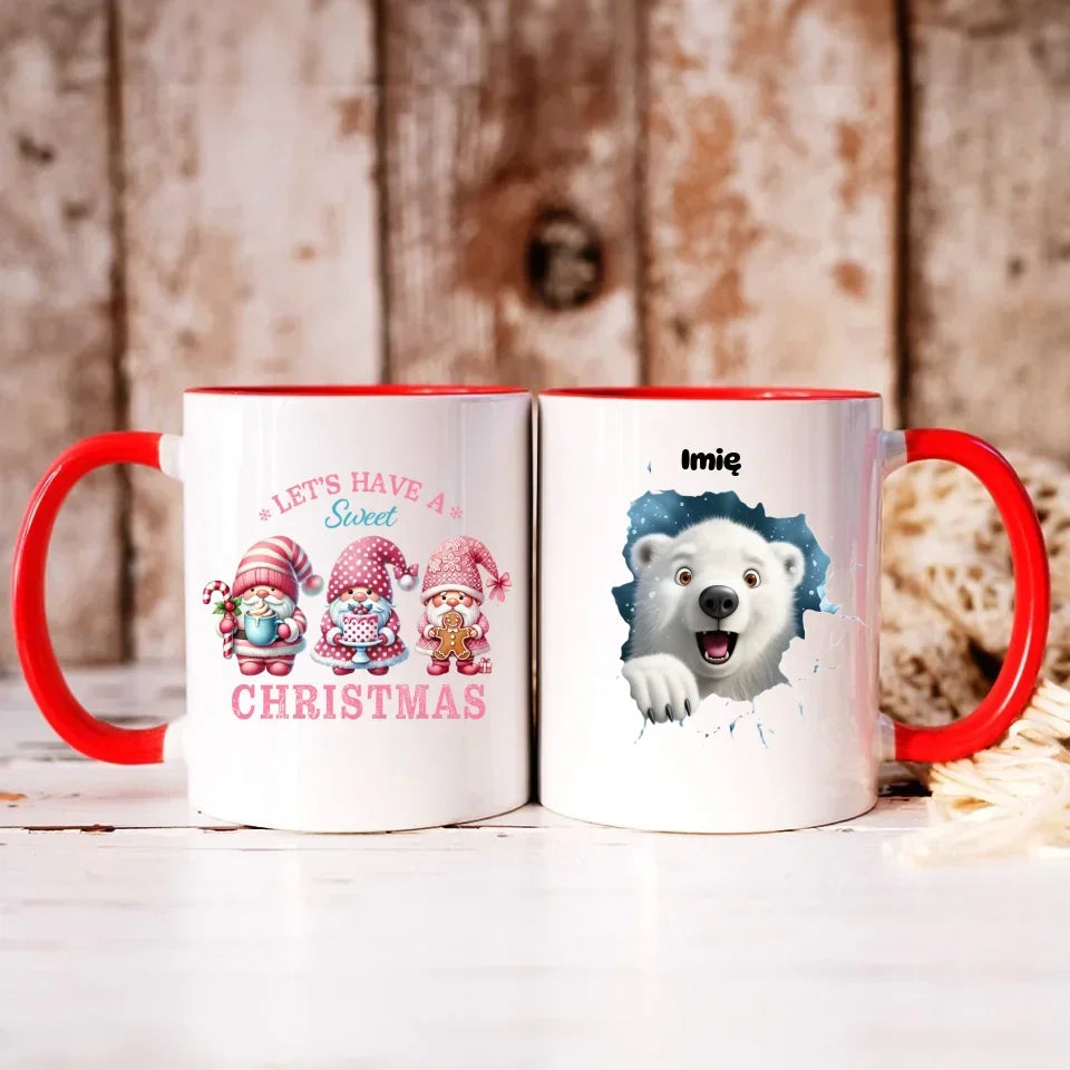Miś polarny 3D | Personalizowany kubek świąteczny BN86 - StoryCups.pl