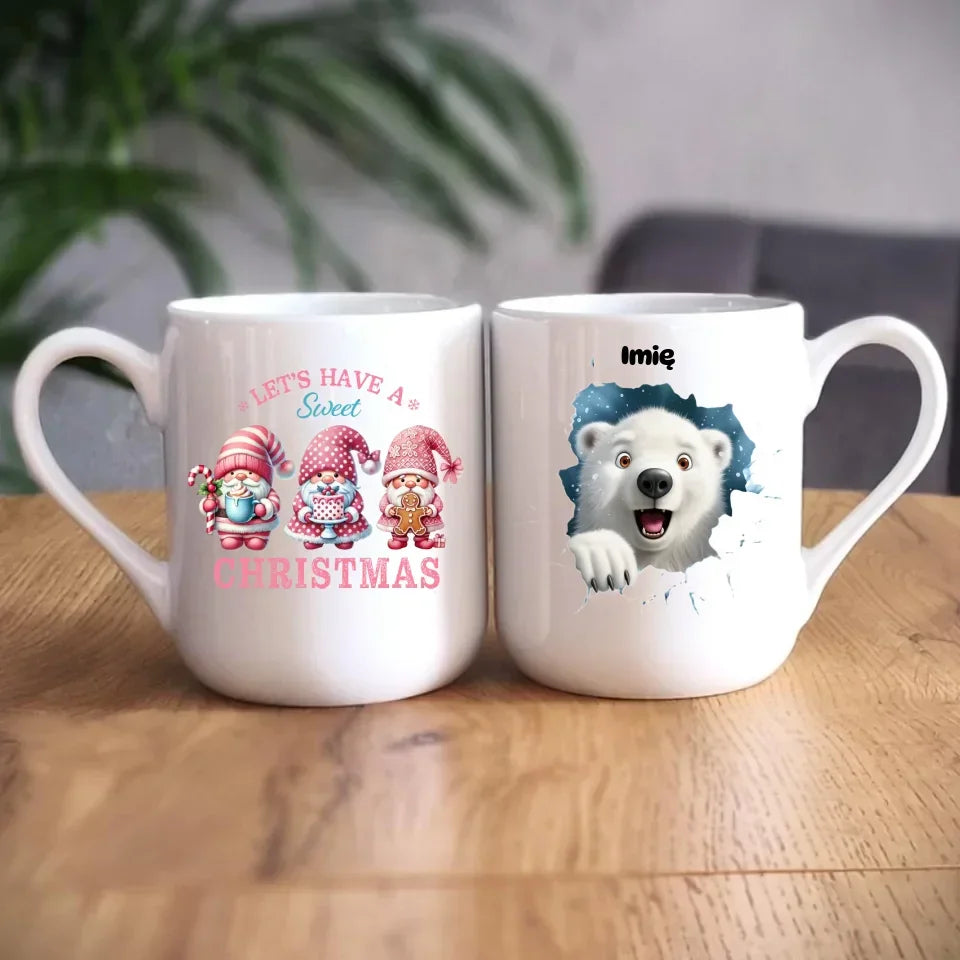 Miś polarny 3D | Personalizowany kubek świąteczny BN86 - StoryCups.pl