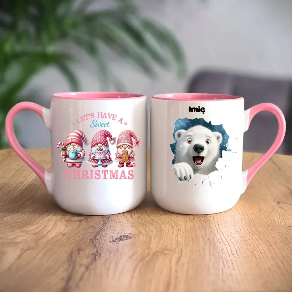 Miś polarny 3D | Personalizowany kubek świąteczny BN86 - StoryCups.pl
