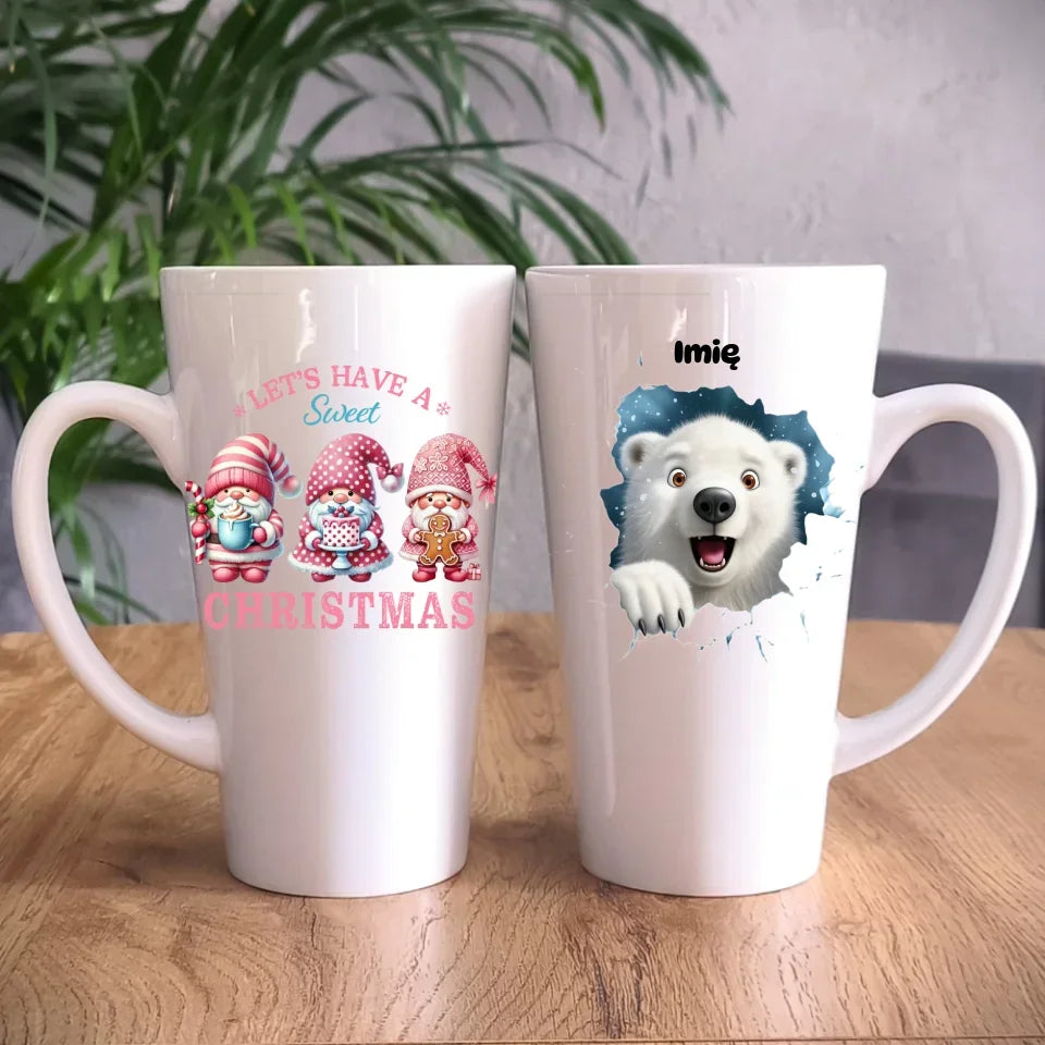 Miś polarny 3D | Personalizowany kubek świąteczny BN86 - StoryCups.pl
