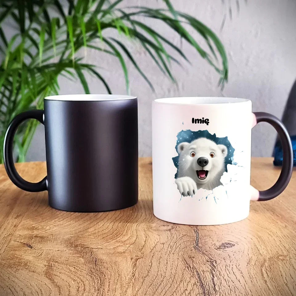 Miś polarny 3D | Personalizowany kubek świąteczny BN86 - StoryCups.pl