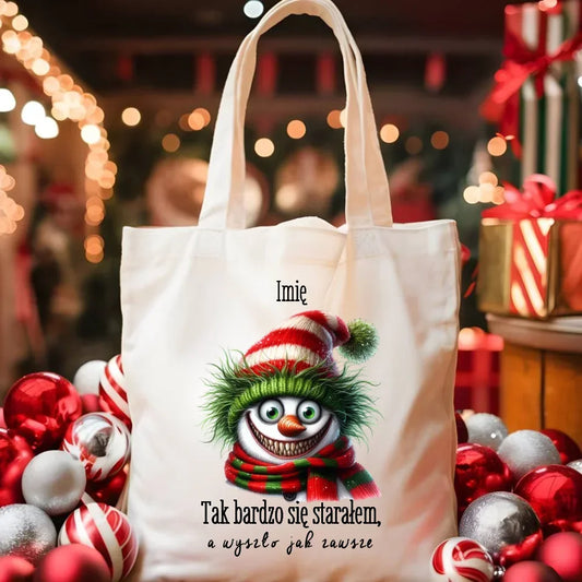 Tak bardzo się starałem | Spersonalizowana świąteczna torba BN120 - StoryCups.pl