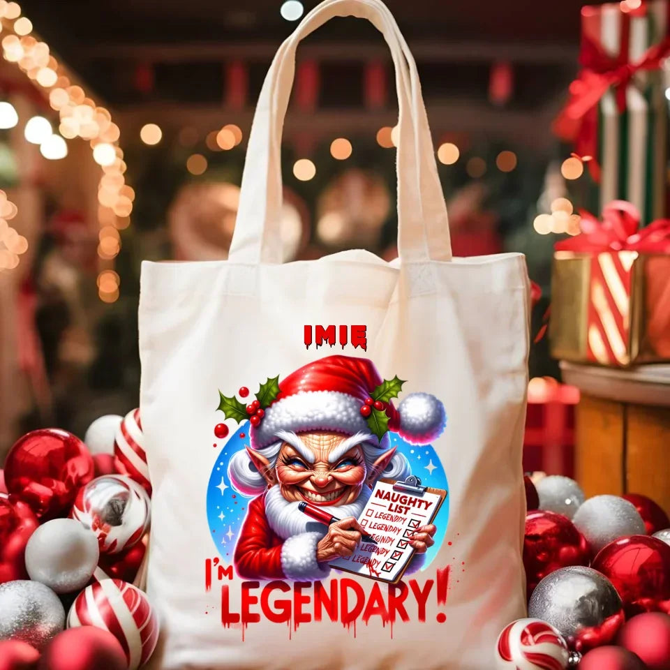 Legendarnie niegrzeczna | Personalizowana torba świąteczna BN122 - StoryCups.pl