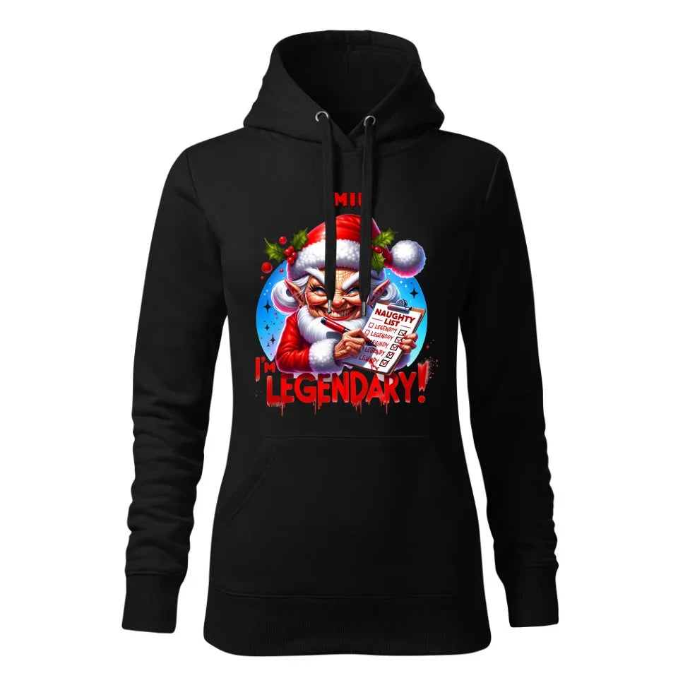 Legendarnie niegrzeczna | Personalizowana świąteczna bluza damska z kapturem BN122 - StoryCups.pl