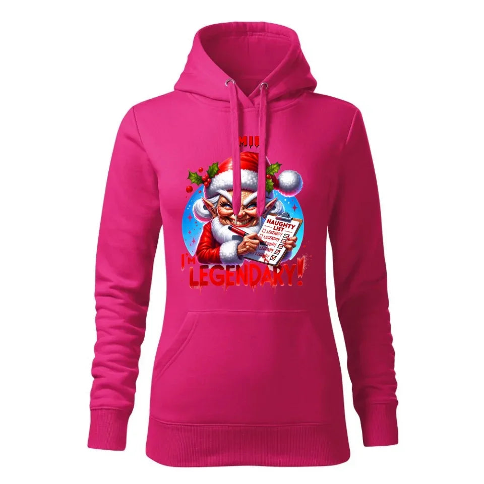 Legendarnie niegrzeczna | Personalizowana świąteczna bluza damska z kapturem BN122 - StoryCups.pl