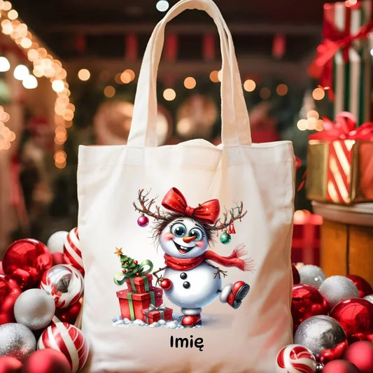 Bałwanek | Personalizowana torba świąteczna BN123 - StoryCups.pl