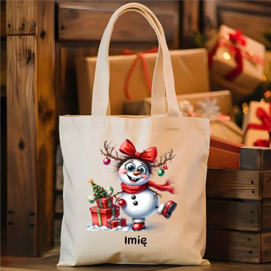Bałwanek | Personalizowana torba świąteczna BN123 - StoryCups.pl