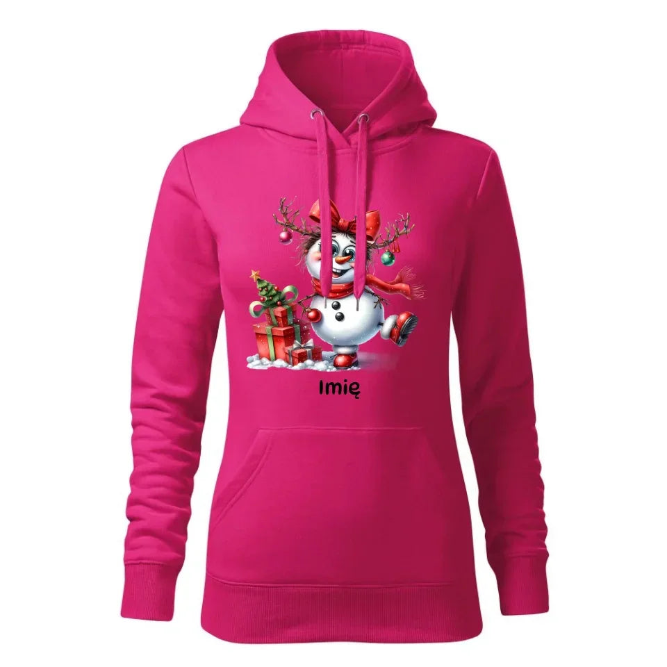 Bałwanek | Personalizowana świąteczna bluza damska z kapturem BN123 - StoryCups.pl