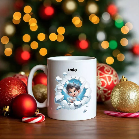Aniołek 3D | Personalizowany kubek świąteczny BN87 - StoryCups.pl