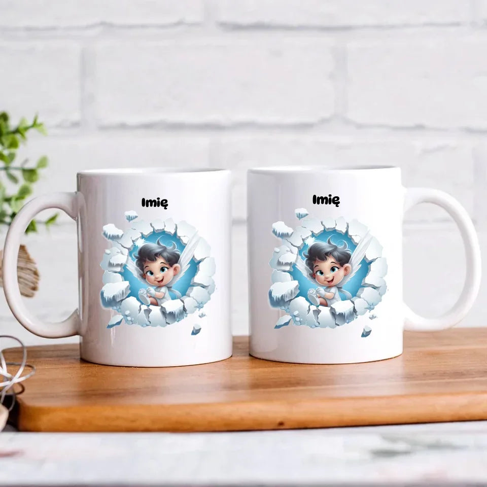 Aniołek 3D | Personalizowany kubek świąteczny BN87 - StoryCups.pl