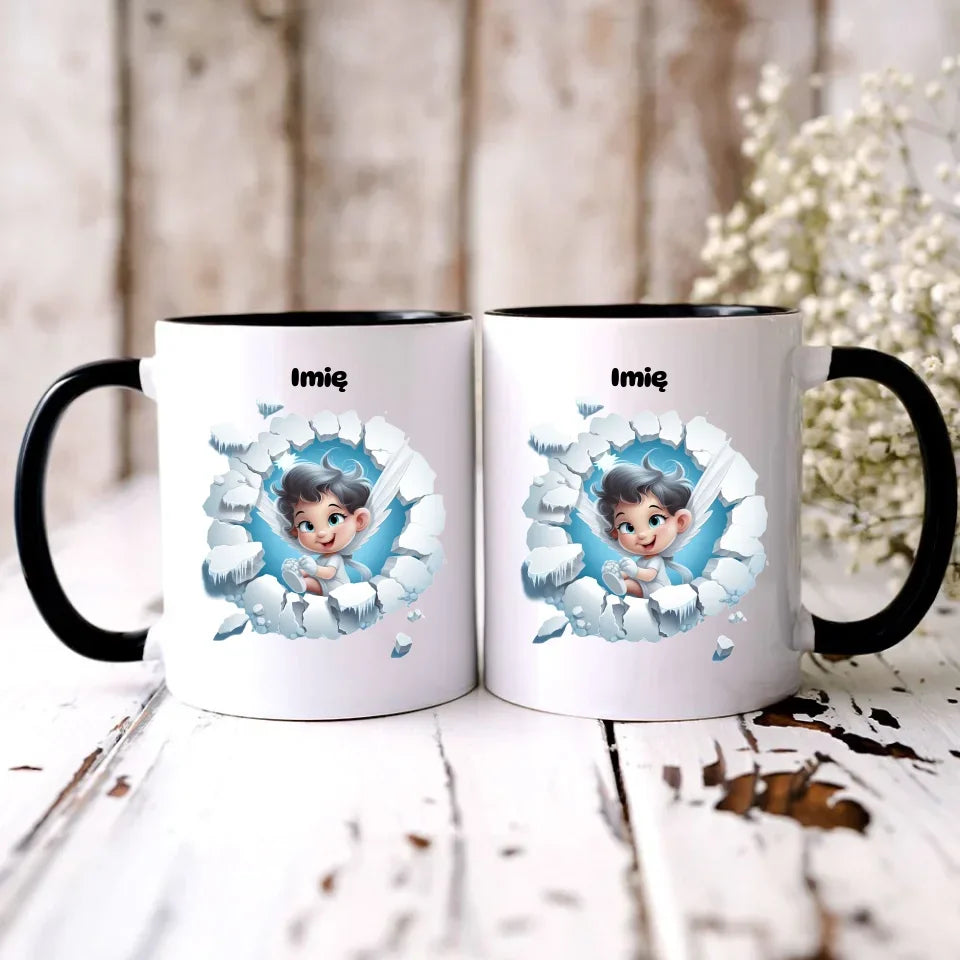 Aniołek 3D | Personalizowany kubek świąteczny BN87 - StoryCups.pl
