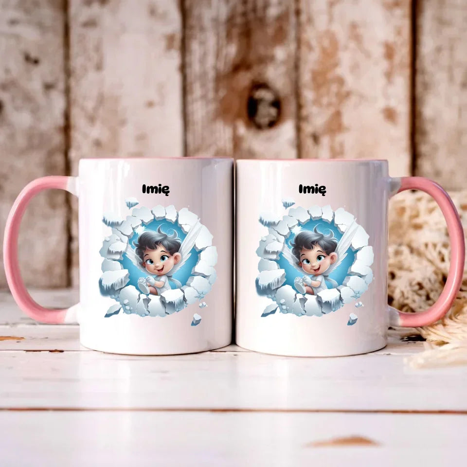 Aniołek 3D | Personalizowany kubek świąteczny BN87 - StoryCups.pl