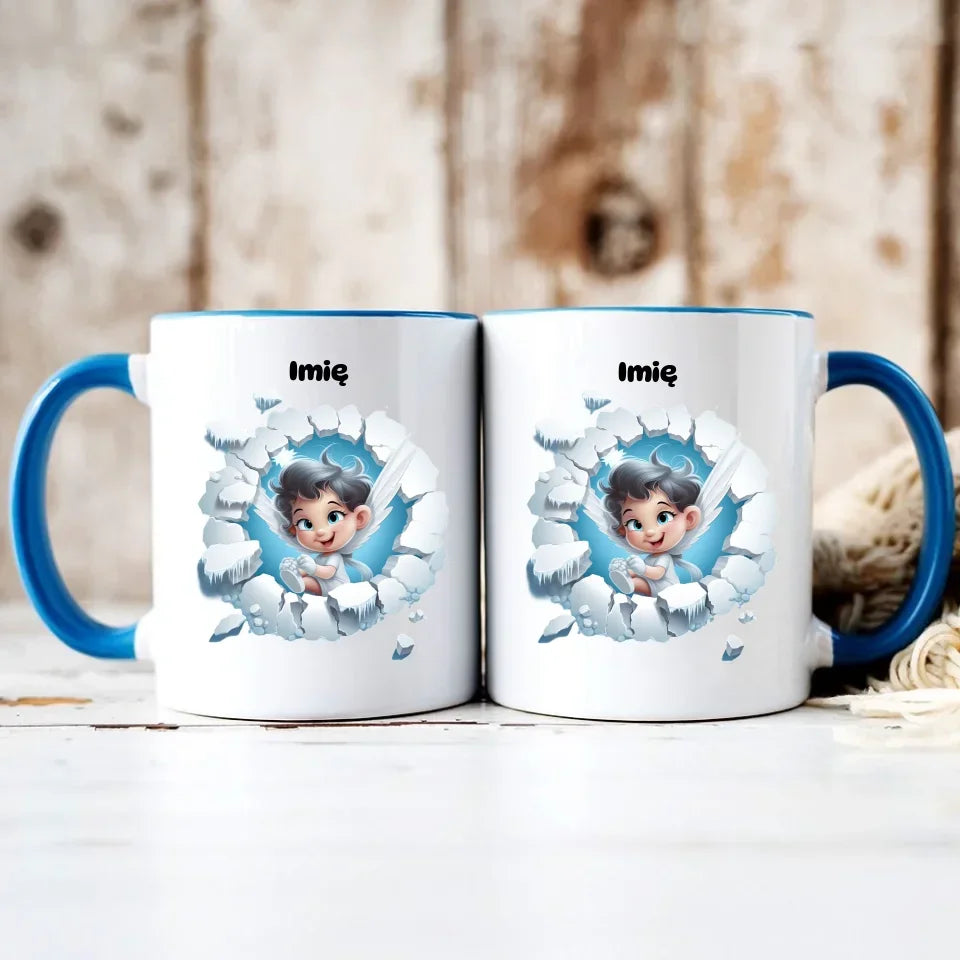 Aniołek 3D | Personalizowany kubek świąteczny BN87 - StoryCups.pl