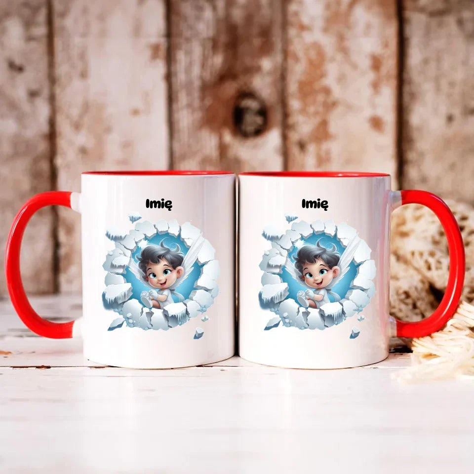 Aniołek 3D | Personalizowany kubek świąteczny BN87 - StoryCups.pl