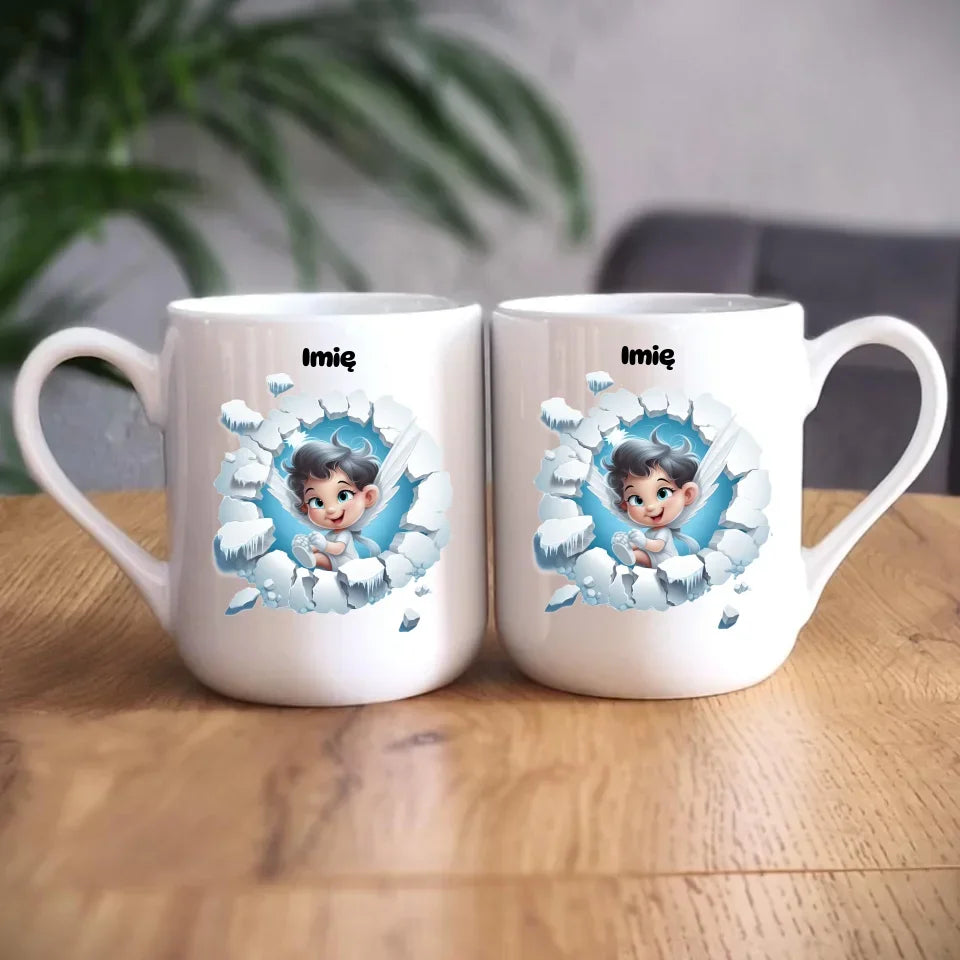 Aniołek 3D | Personalizowany kubek świąteczny BN87 - StoryCups.pl