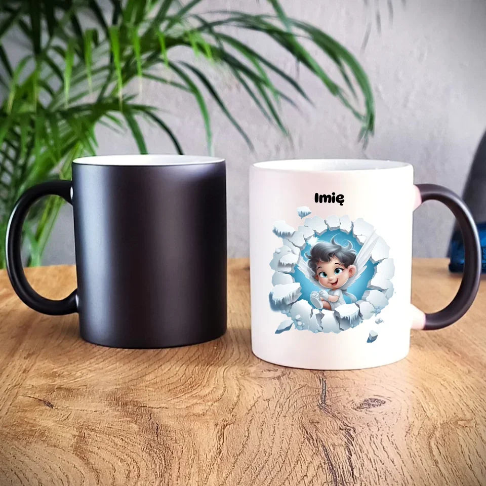 Aniołek 3D | Personalizowany kubek świąteczny BN87 - StoryCups.pl