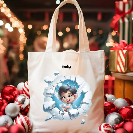 Aniołek 3D | Personalizowana torba świąteczna BN87 - StoryCups.pl