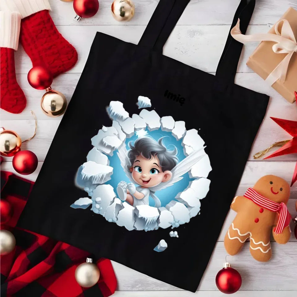 Aniołek 3D | Personalizowana torba świąteczna BN87 - StoryCups.pl