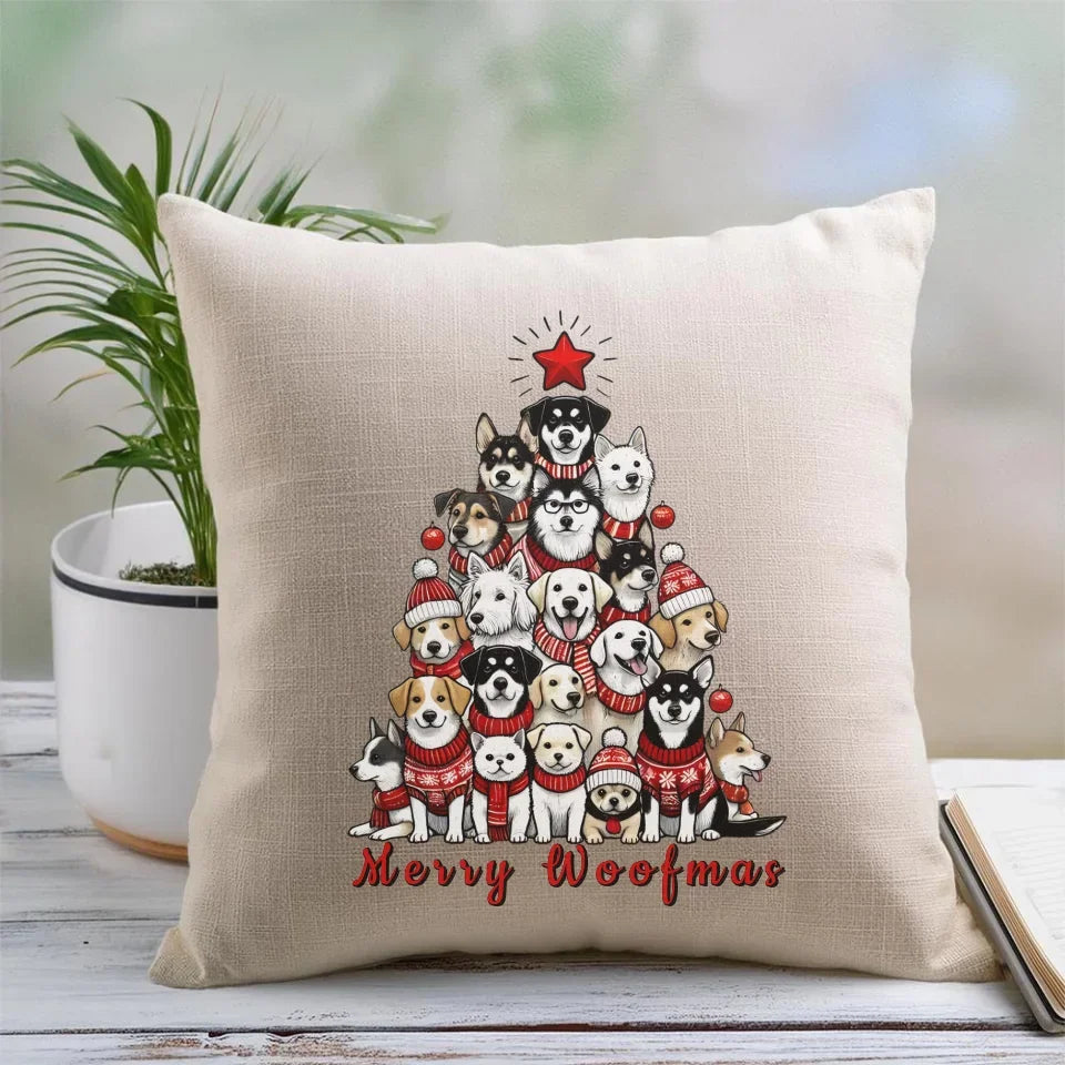 Merry woofmas | Świąteczna poduszka BN90 - StoryCups.pl