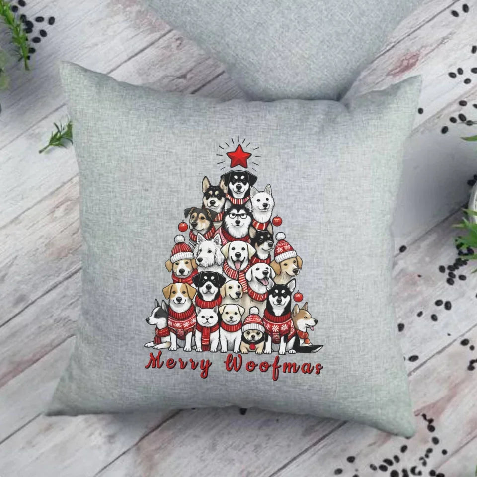 Merry woofmas | Świąteczna poduszka BN90 - StoryCups.pl