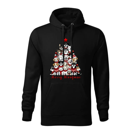 Merry woofmas | Świąteczna bluza męska z kapturem BN90 - StoryCups.pl