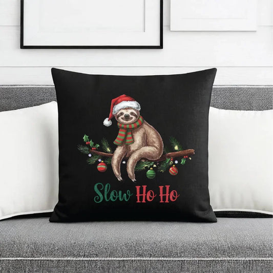 Leniwiec slow ho ho | Świąteczna poduszka dekoracyjna BN92 - StoryCups.pl