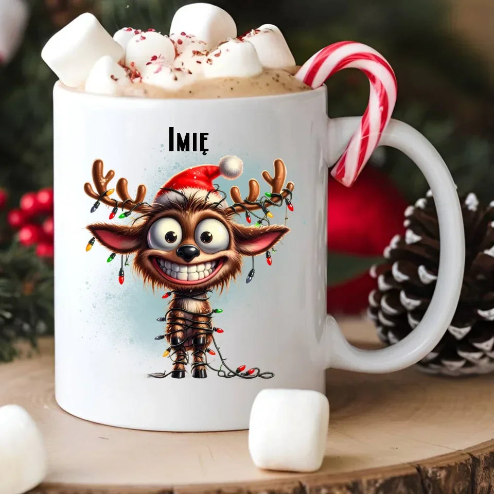 Renifer | Personalizowany kubek świąteczny BN93 - StoryCups.pl