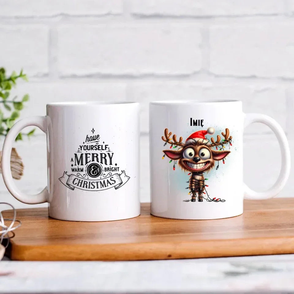 Renifer | Personalizowany kubek świąteczny BN93 - StoryCups.pl