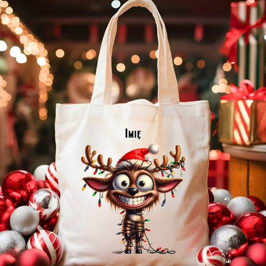 Renifer | Personalizowana torba świąteczna BN93 - StoryCups.pl