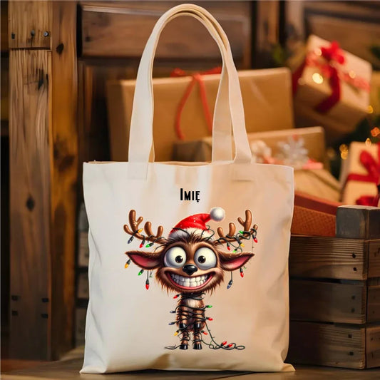 Renifer | Personalizowana torba świąteczna BN93 - StoryCups.pl