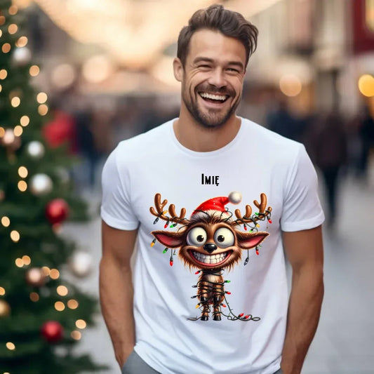 Renifer | Personalizowana świąteczna koszulka męska BN93 - StoryCups.pl