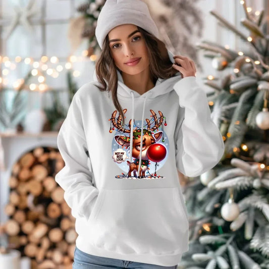Nie wyglądam najlepiej | Świąteczna bluza damska z kapturem BN98 - StoryCups.pl