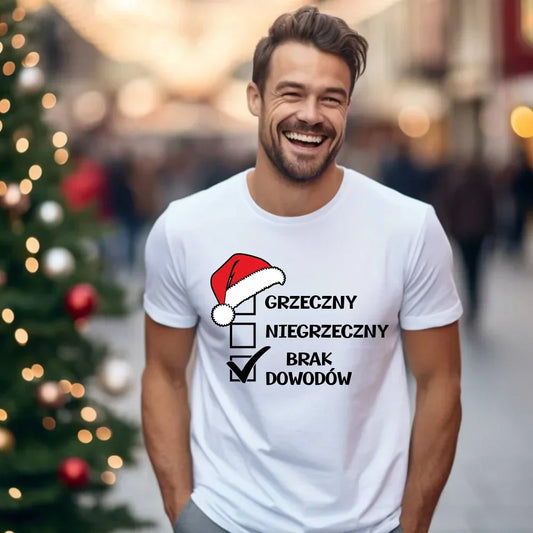 Brak dowodów | Świąteczna koszulka męska BN99 - StoryCups.pl