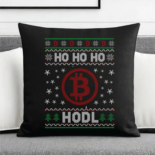 Ho ho ho Hodl Bitcoin | Świąteczna poduszka dekoracyjna BN103 - StoryCups.pl