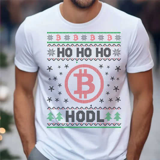 Ho ho ho Hodl Bitcoin | Świąteczna koszulka męska BN103 - StoryCups.pl