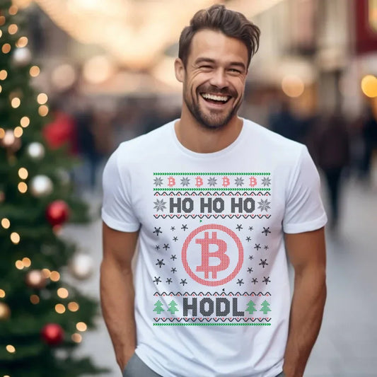 Ho ho ho Hodl Bitcoin | Świąteczna koszulka męska BN103 - StoryCups.pl
