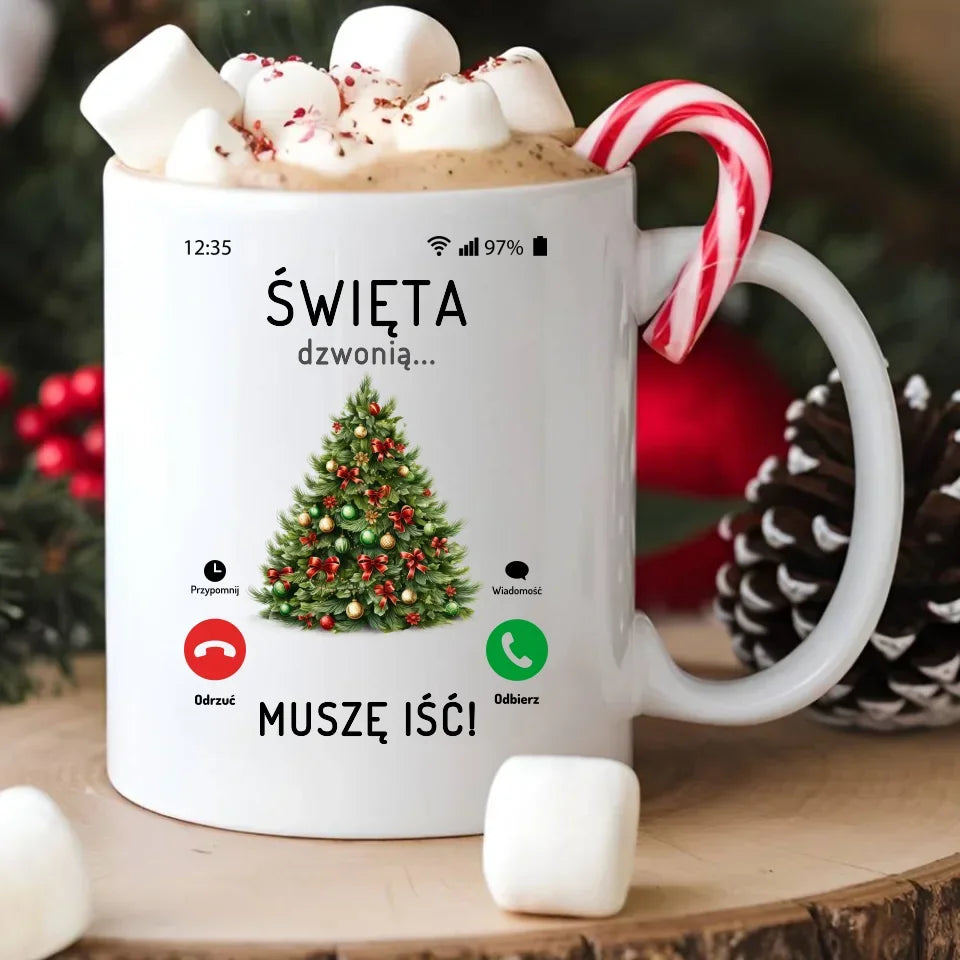 Święta dzwonią muszę iść | Świąteczny kubek BN124 - StoryCups.pl