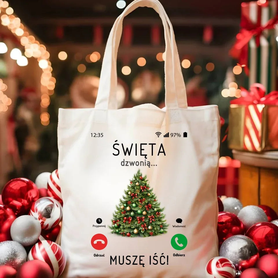 Święta dzwonią muszę iść | Świąteczna torba BN124 - StoryCups.pl
