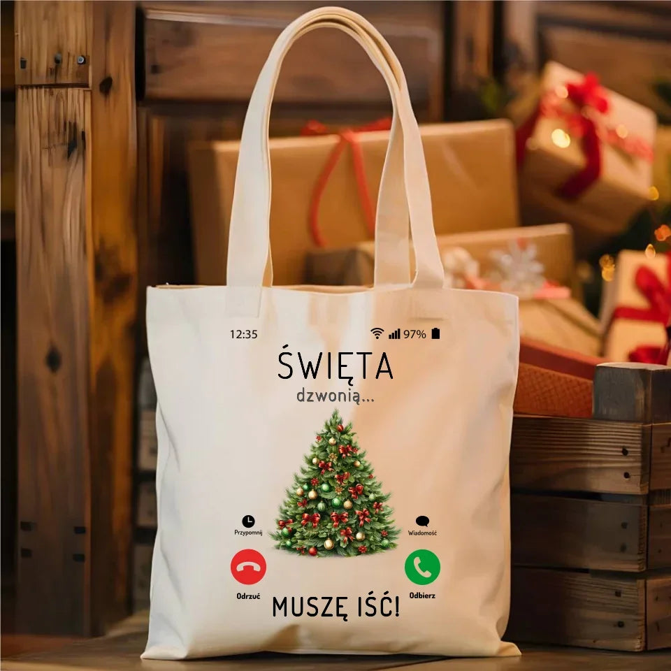 Święta dzwonią muszę iść | Świąteczna torba BN124 - StoryCups.pl