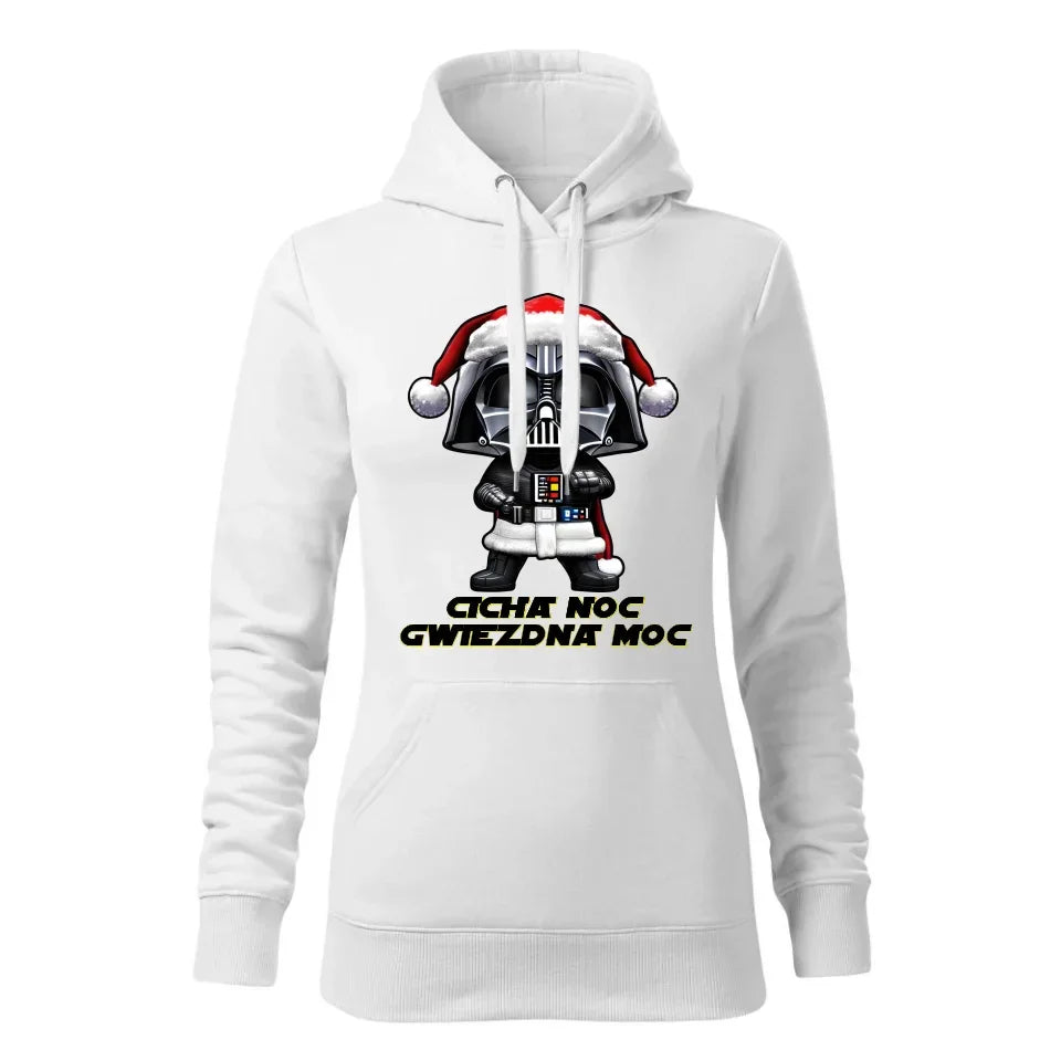 Cicha noc gwiezdna moc | Świąteczna bluza damska z kapturem BN132 - StoryCups.pl