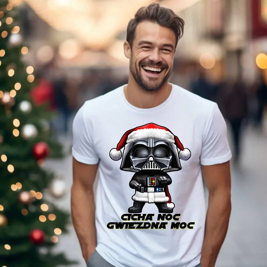 Cicha noc gwiezdna moc | Świąteczna koszulka męska BN132 - StoryCups.pl