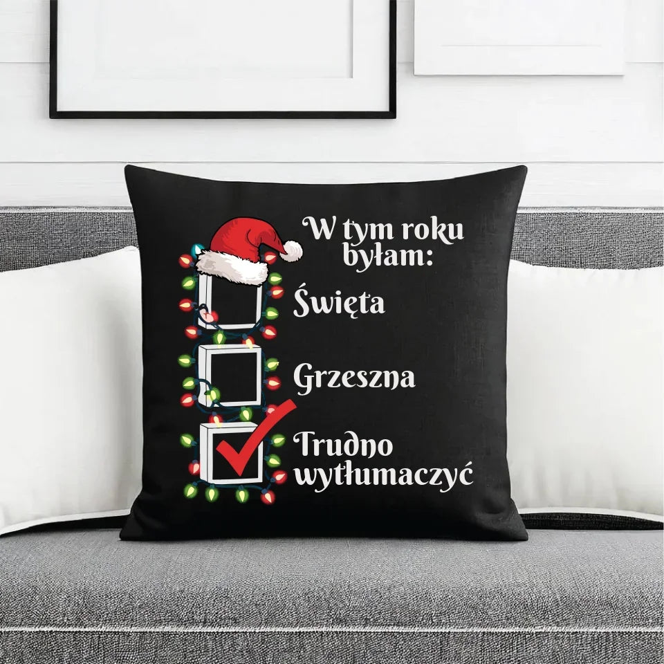 Trudno wytłumaczyć | Świąteczna poduszka dekoracyjna BN134 - StoryCups.pl